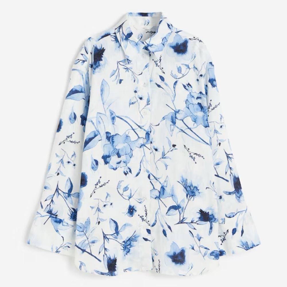 H&M Floral Linen Shirt